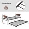 Twin Daybed with Trundle, Metal Frame and Wood Grain Headboard